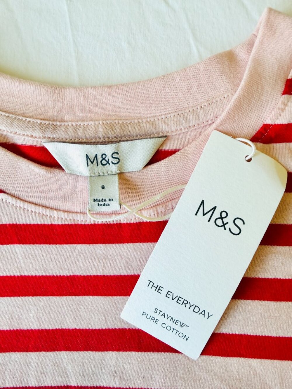 Marks & Spencer Pure Cotton Striped Tee - Picture 7 of 9